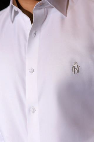 Estilizado Formal Shirt-White