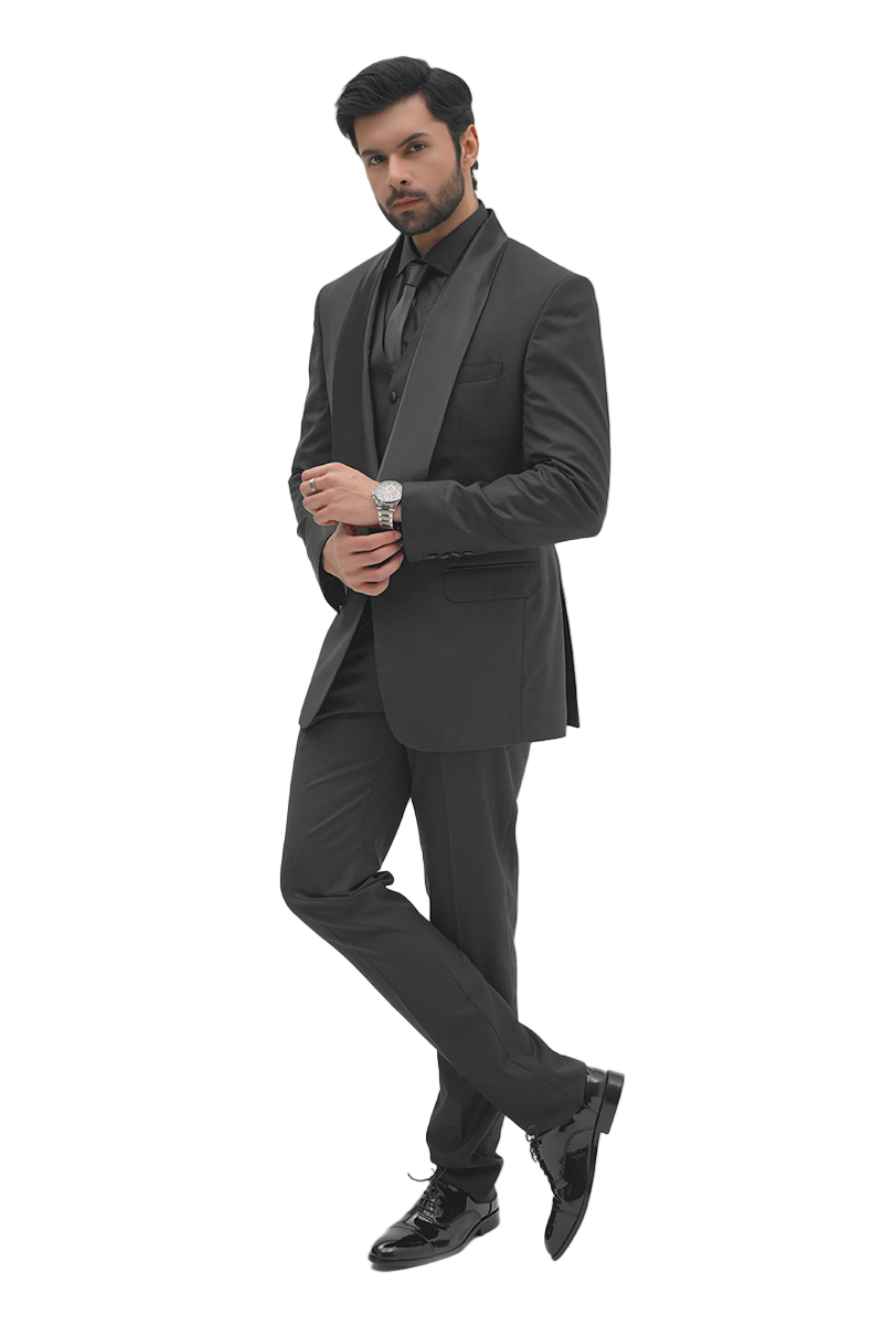 Conall Three Piece Suit-Black