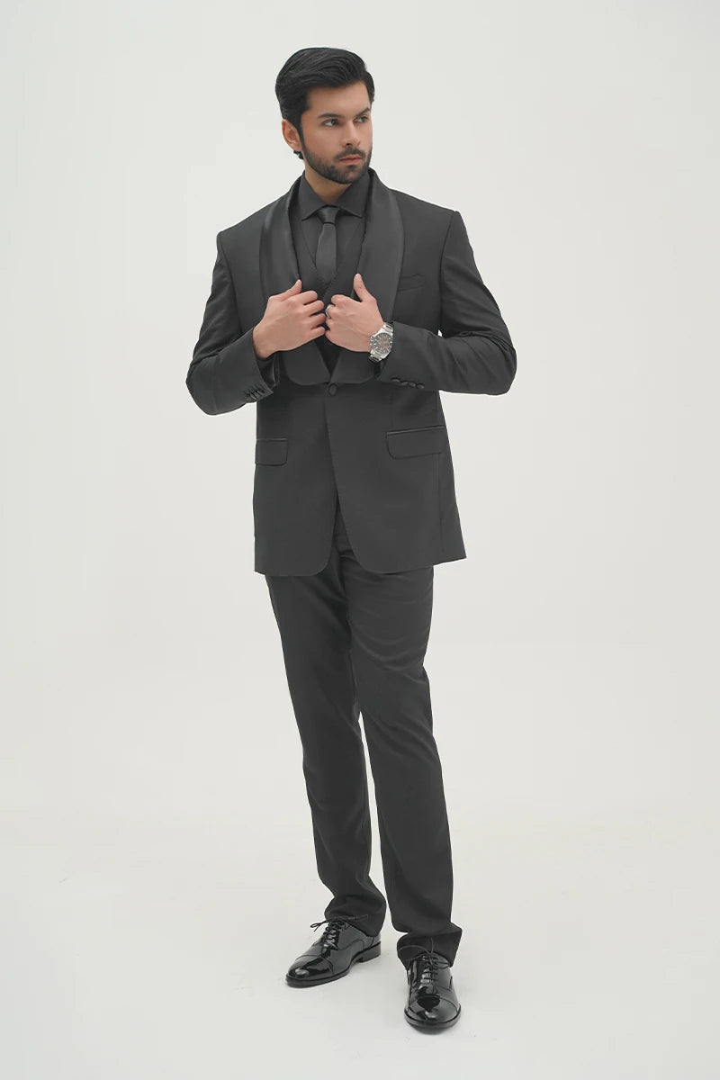 Conall Three Piece Suit-Black