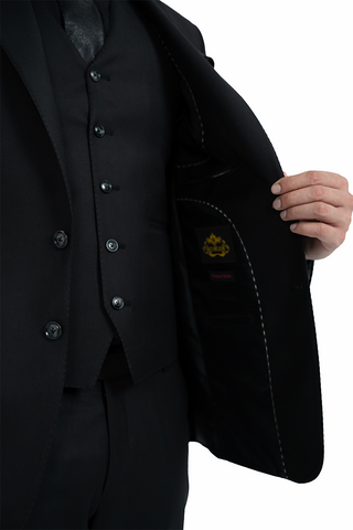 Reginald Three Piece Suit Black
