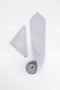 Tifone Tie &amp; Pocket Square-GRY