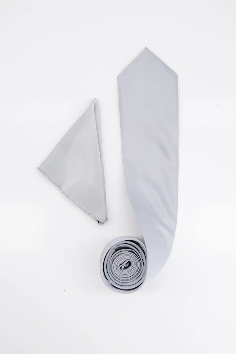 Tifone Tie &amp; Pocket Square-GRY