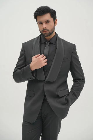 Conall Three Piece Suit-Black