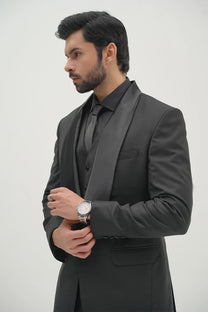 Conall Three Piece Suit-Black