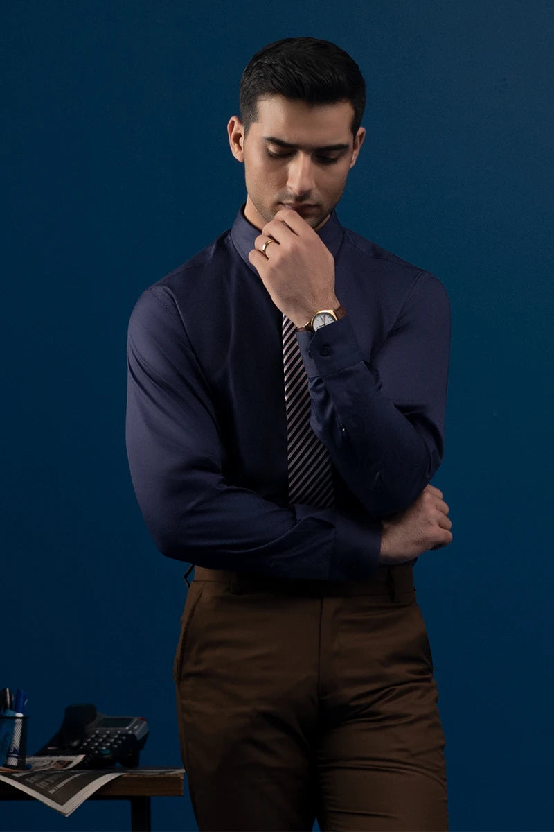 Tessutodargento-Formal Shirt-NVY