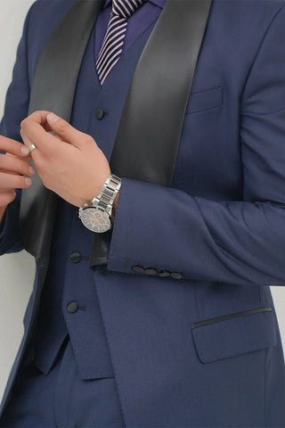 Conall Three Piece Suit-Navy Blue