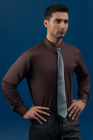 Connemara Formal Shirt-Dark Brown