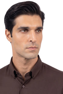 Connemara Formal Shirt-Dark Brown