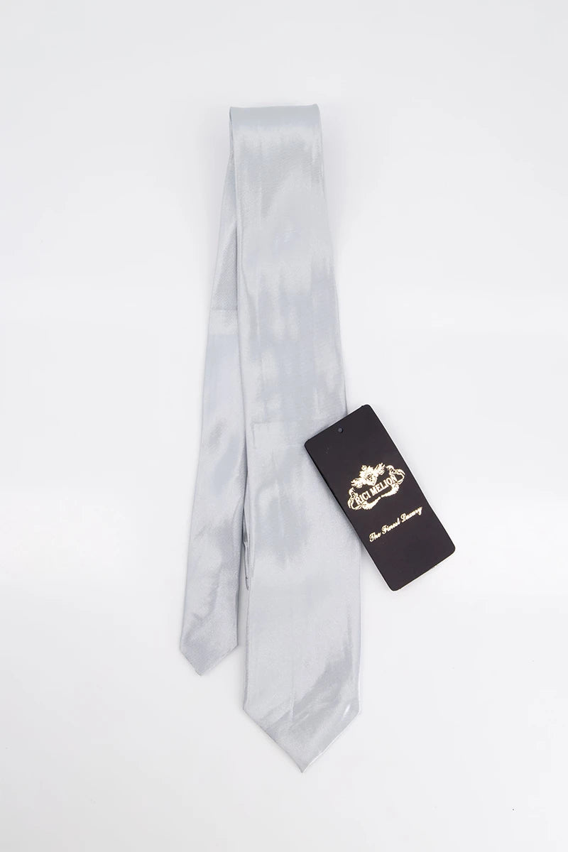 Avvento Tie &amp; Pocket Sqaure-GRY
