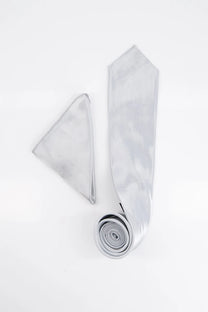 Avvento Tie &amp; Pocket Sqaure-GRY