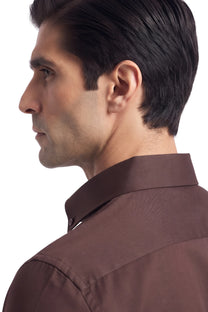 Connemara Formal Shirt-Dark Brown