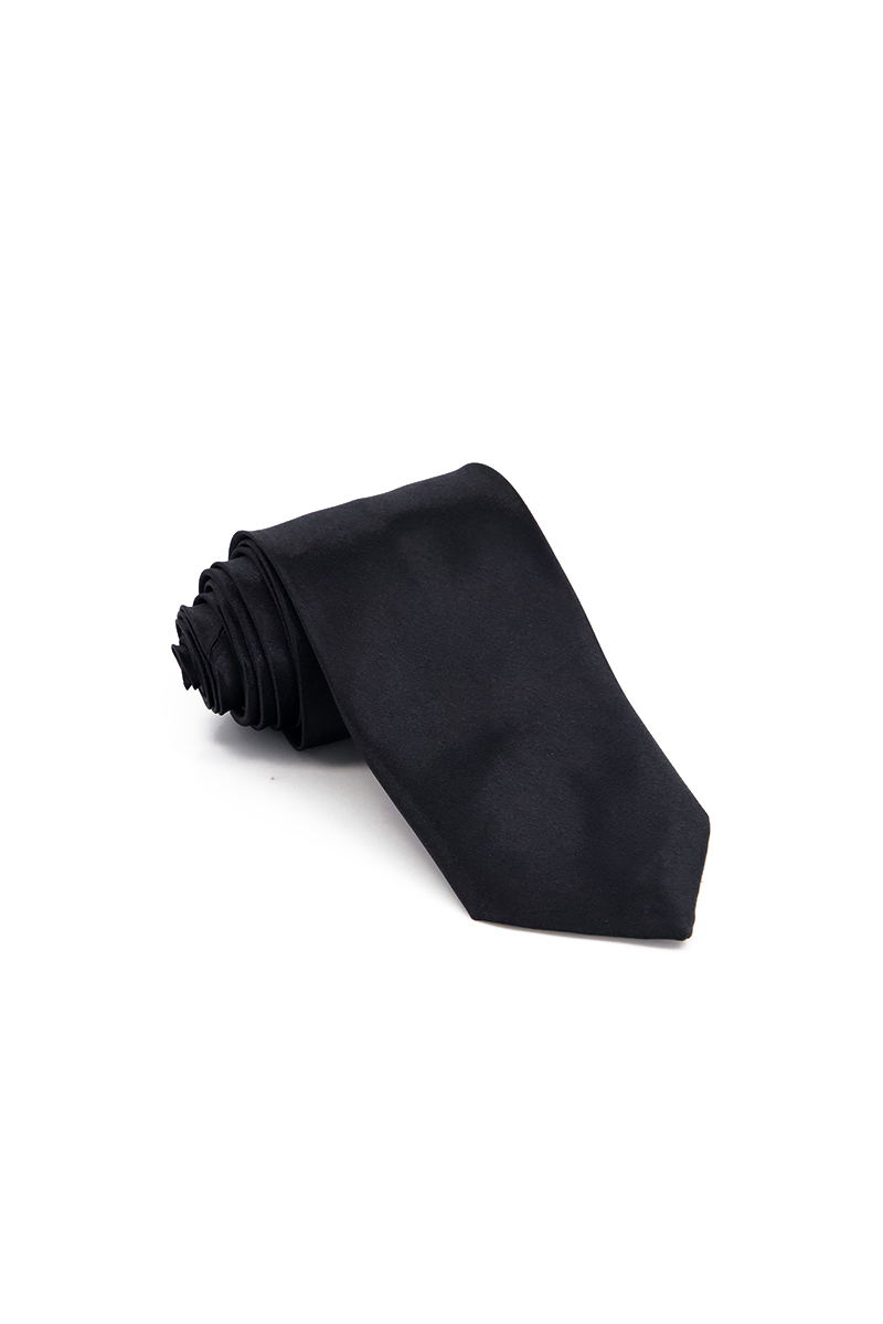 Avvento Tie &amp; Pocket Sqaure-BLK