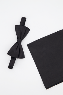 Opluxe Bow Tie &amp; Pocket Square-BLK