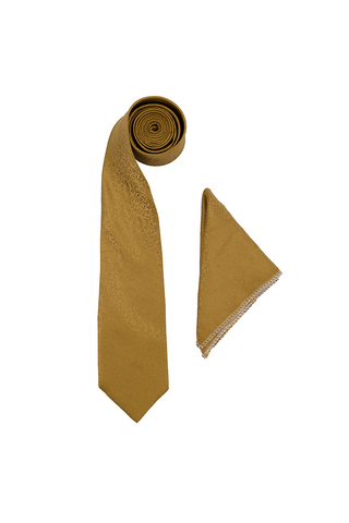 Safora Tie & Pocket Square-BRN