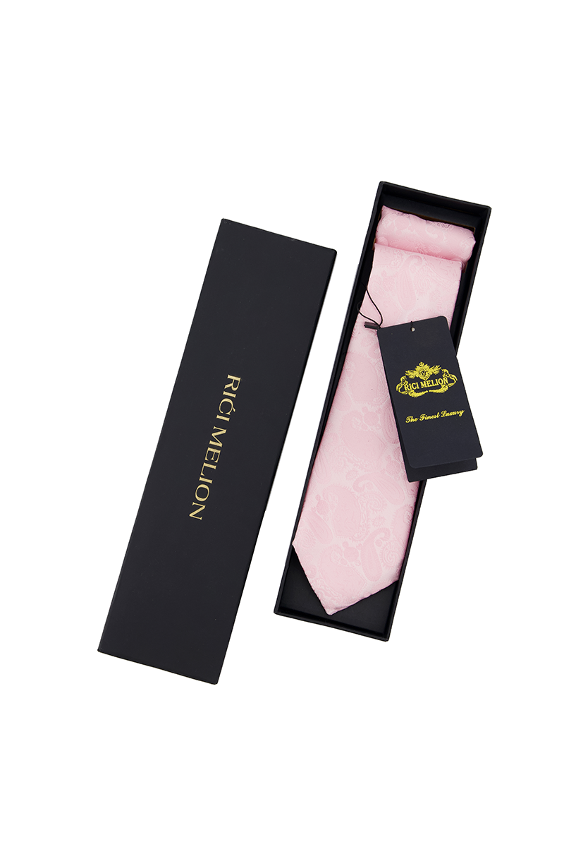 Safora Tie &amp; Pocket Square-PNK