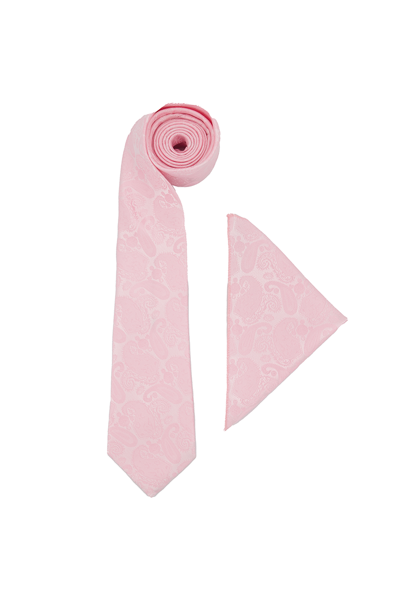 Safora Tie &amp; Pocket Square-PNK