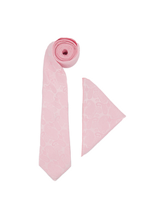 Safora Tie &amp; Pocket Square-PNK
