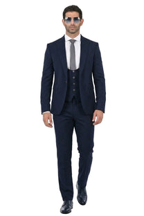 Senza Limiti Three Piece Suit-NVY