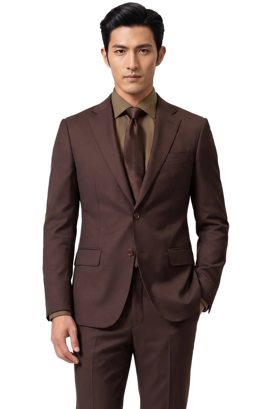 DIEGO Two Peice Suit Choclate Brown