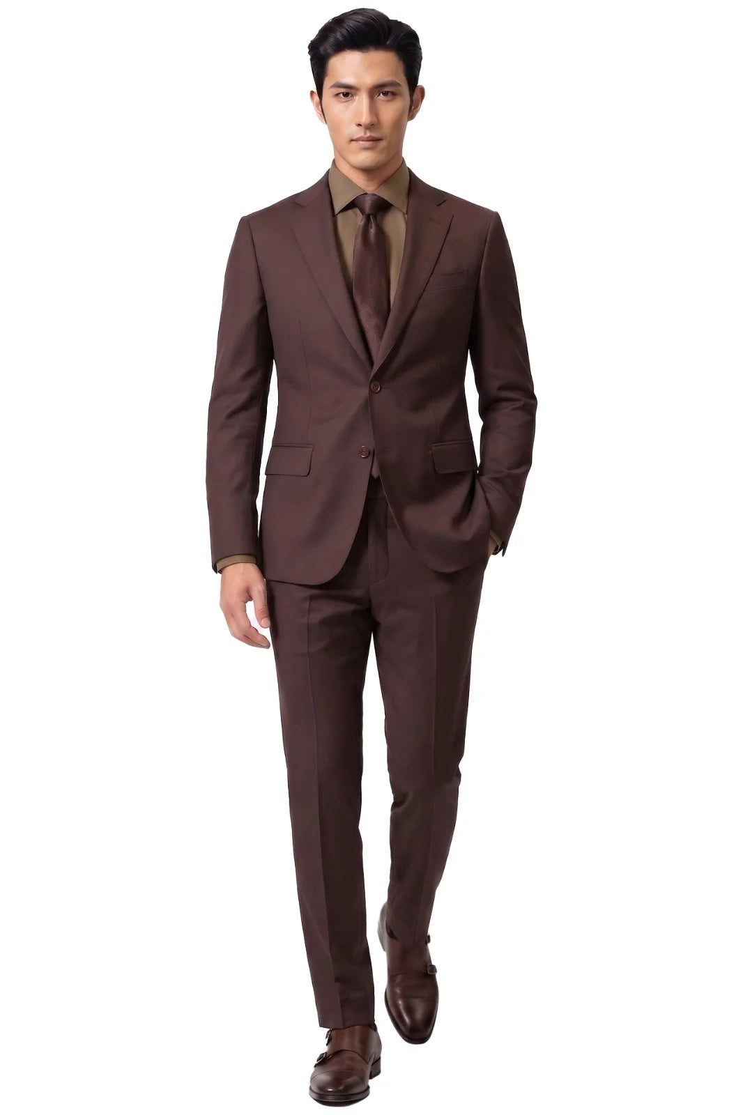 DIEGO Two Peice Suit Choclate Brown